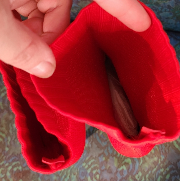 JustFab Ivy Active Knit Stilleto Bootie Red 4" heel pointed toe size 8 - Picture 7 of 8